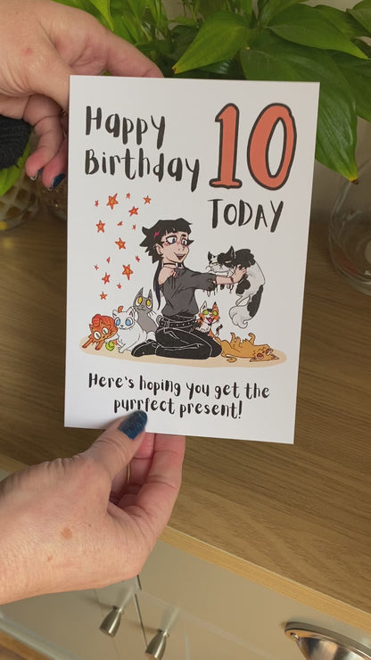 Goth Girl Happy 10th Birthday Card