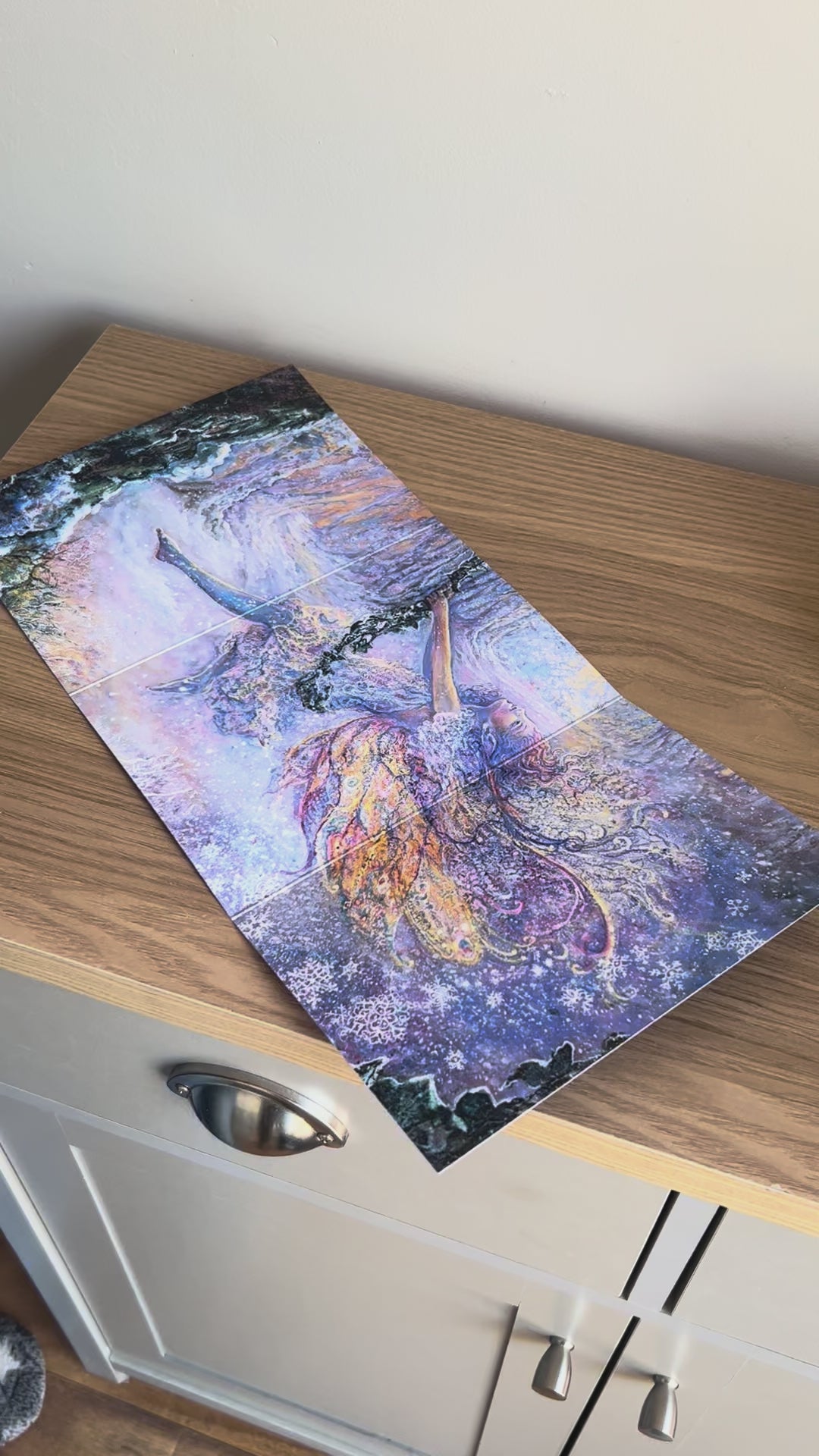 Demonstration video for the Bare Cards self-sealing greetings card from the fantasy art range 'The Josephine Wall Collection': Swinging in the Snow