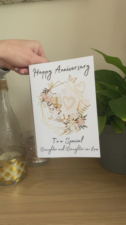 Daughter and Daughter-in-Law Champagne Anniversary Card | Special Anniversary Card for Lesbian Daughter and her Wife