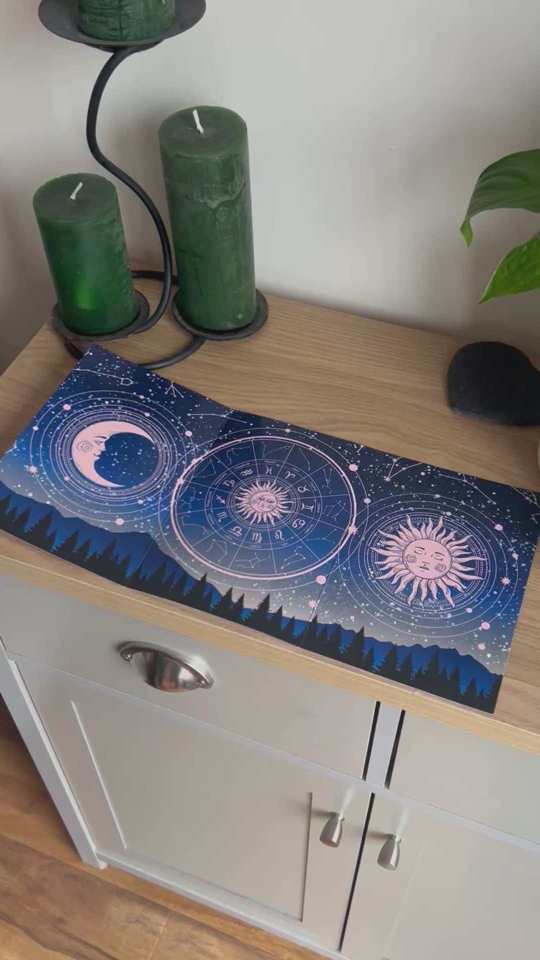 Video shows a demonstration of  how to  fold and seal the Bare Cards Self-Sealing Open Birthday Card in the Portals of Wonder Collection: Trifold Astrology