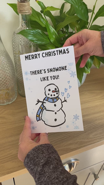 Personalised Snowman Christmas Card for the one you love