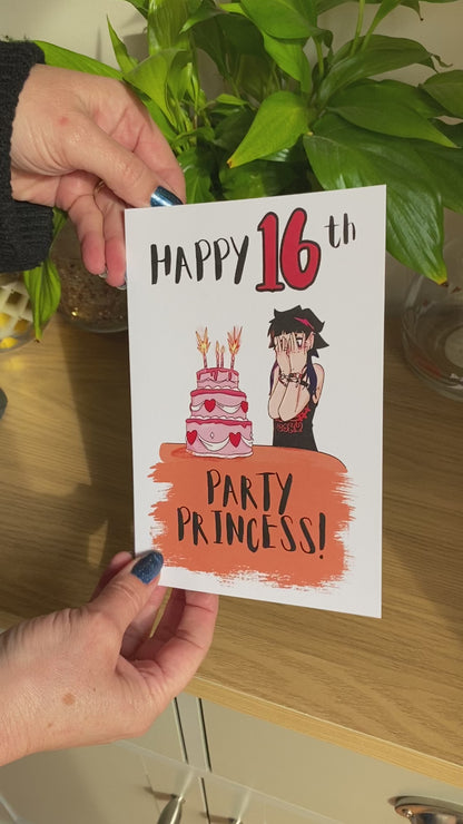 Goth Girl Happy 16th Birthday Card