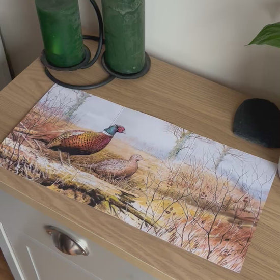 Video shows the self-sealing greetings card from Bare Cards from the John L Harris Collection - a trifold card showing paintings of British Wildlife  - Spirthill Pheasants. The Video shows how to fold, seal and write your card.