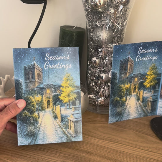 Video shows a demonstration of the Bare Cards Trifold Christmas Card for Royal Wootton Bassett. 