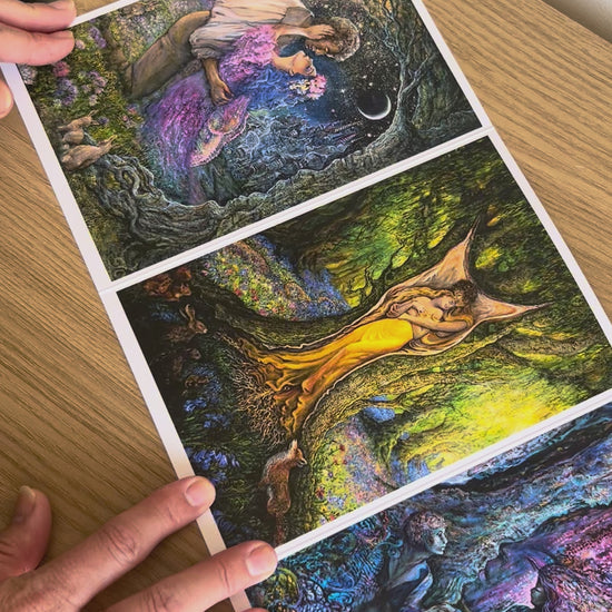 Demonstration video for the Bare Cards self-sealing greetings card from the fantasy art range 'The Josephine Wall Collection': Love Between Dimensions