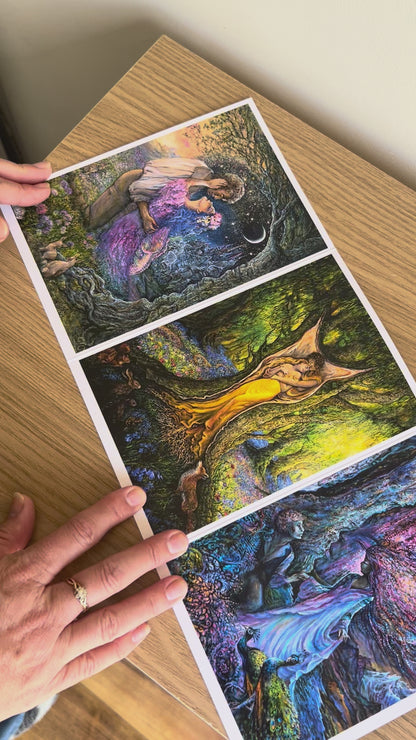 Demonstration video for the Bare Cards self-sealing greetings card from the fantasy art range 'The Josephine Wall Collection': Love Between Dimensions