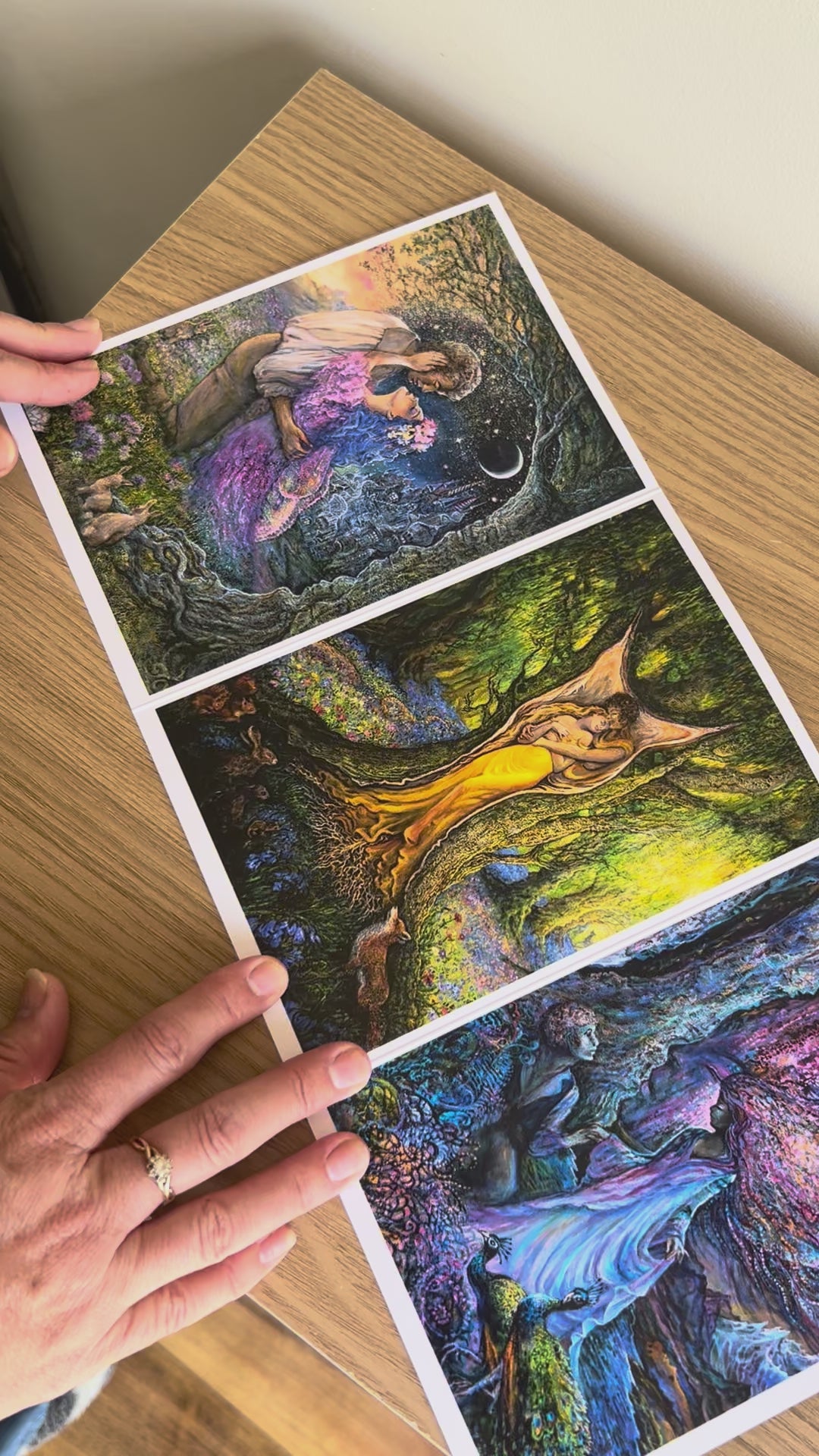 Demonstration video for the Bare Cards self-sealing greetings card from the fantasy art range 'The Josephine Wall Collection': Love Between Dimensions