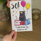Funny 50th Birthday Card featuring Moon Bear and Bear Puns