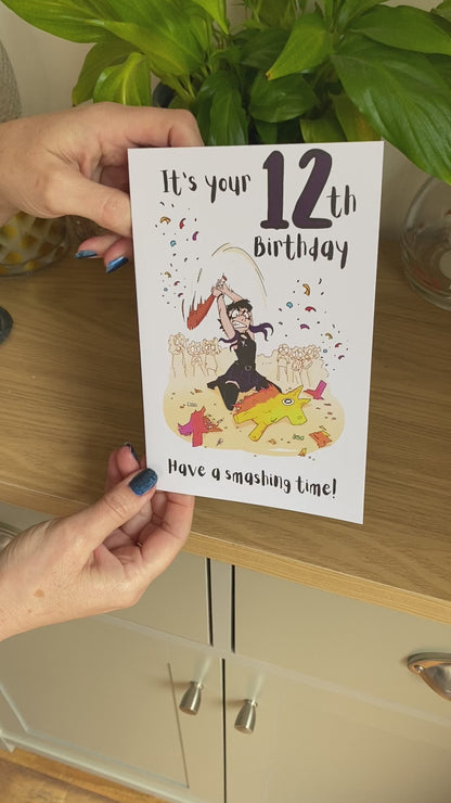 Goth Girl Happy 12th Birthday Card