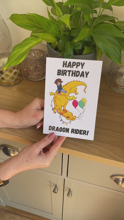 Little Heroes Kids Birthday Card Dragons and Balloons