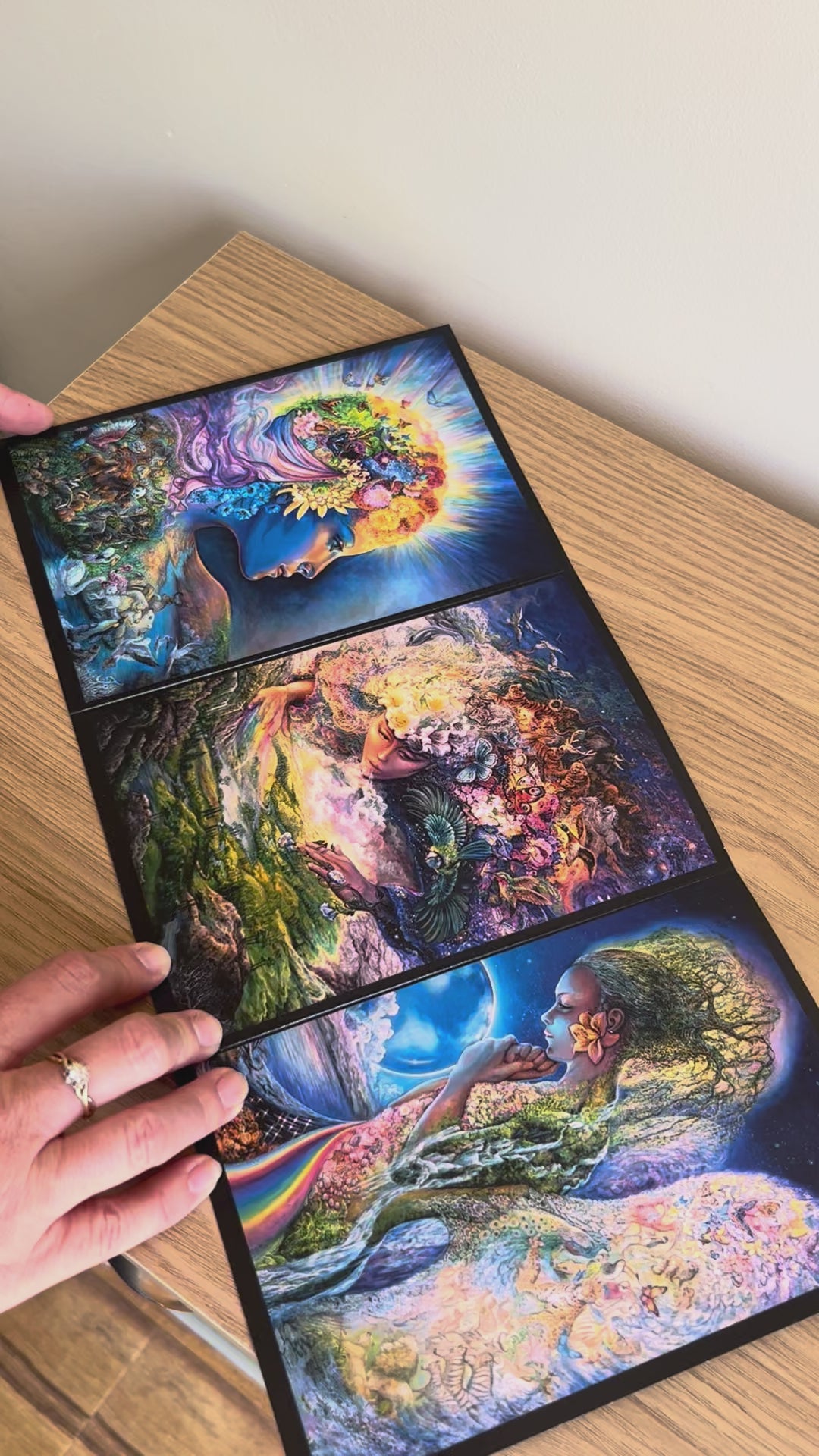 Demonstration video for the Bare Cards self-sealing greetings card from the fantasy art range 'The Josephine Wall Collection': Gaia