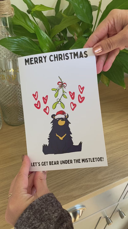 Personalised Cute Bear Christmas Card for Loved one