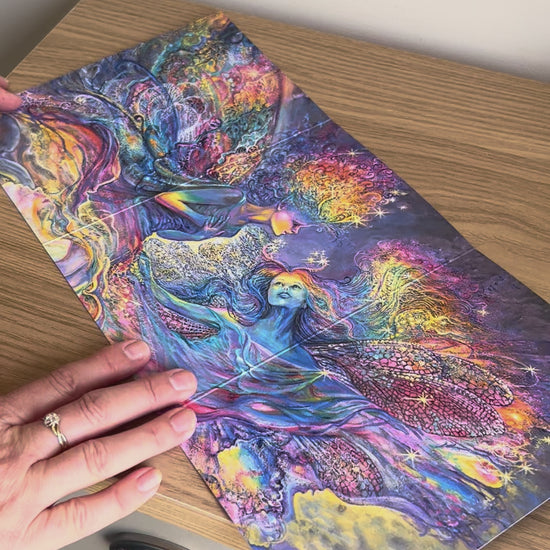 Demonstration video for the Bare Cards self-sealing greetings card from the fantasy art range 'The Josephine Wall Collection': Rainbow Fairies