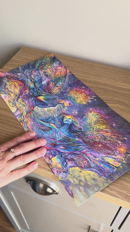 Demonstration video for the Bare Cards self-sealing greetings card from the fantasy art range 'The Josephine Wall Collection': Rainbow Fairies