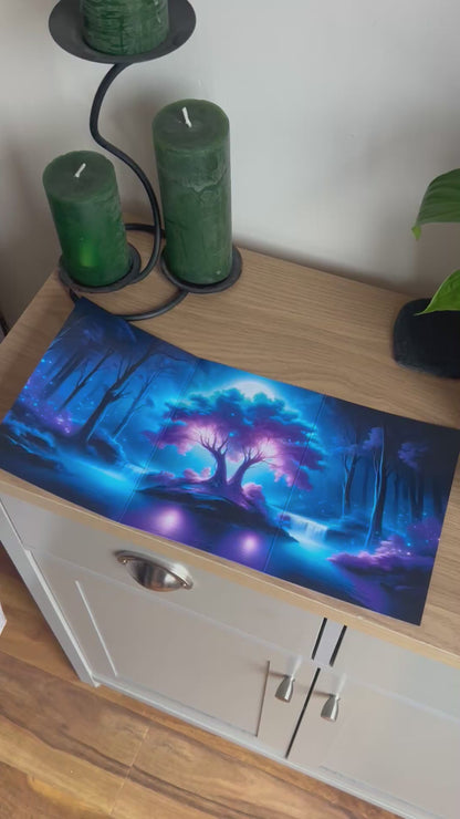 Video shows a demonstration of  how to  fold and seal the Bare Cards Self-Sealing Open Birthday Card in the Portals of Wonder Collection: Trifold Fantasy Island