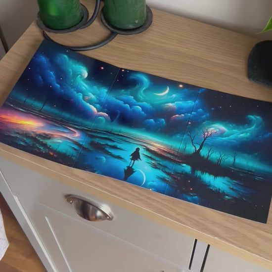 Video shows a demonstration of  how to  fold and seal the Bare Cards Self-Sealing Open Birthday Card in the Portals of Wonder Collection: Trifold Shadow World