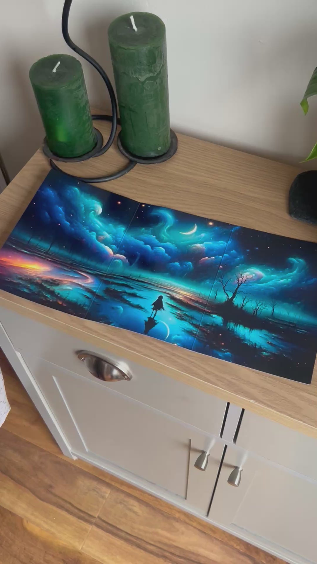 Video shows a demonstration of  how to  fold and seal the Bare Cards Self-Sealing Open Birthday Card in the Portals of Wonder Collection: Trifold Shadow World