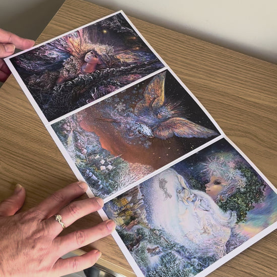 Demonstration video for the Bare Cards self-sealing greetings card from the fantasy art range 'The Josephine Wall Collection': The Frost Fairy