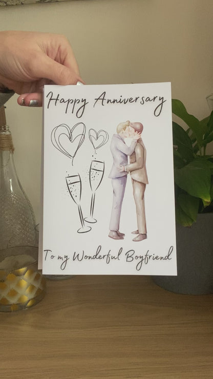 LGBTQIA Anniversary Card for Boyfriend