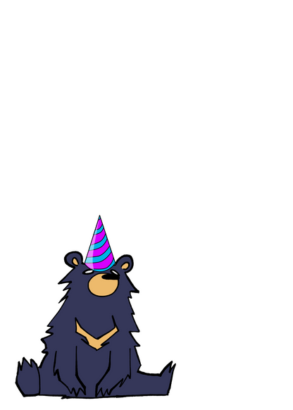 Happy Birthday to my Straight Mate from your Gay Bae! Gender neutral characters featuring Inky the Bear