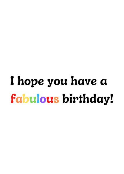 Gay birthday card - Male | Gay card for him | Rainbow birthday card | LGBT  card – bare cards