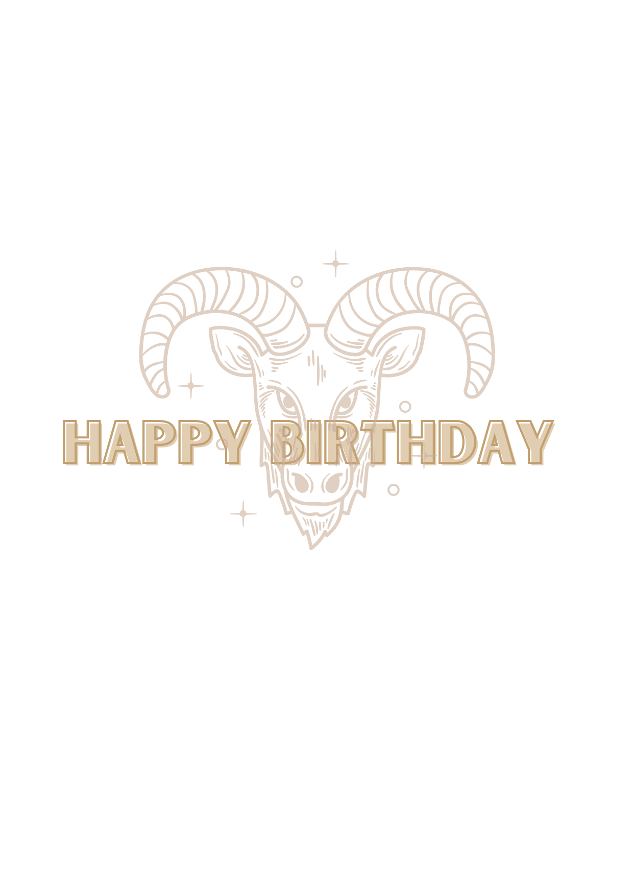 ARIES Horoscope Birthday Card Star Sign Birthday Card bare cards